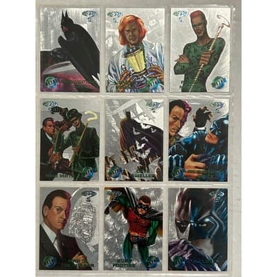 1995 Fleer Batman Forever Metal Silver Flasher Trading Cards Lot of 9 - Image 1