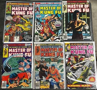 Marvel Master of Kung Fu Comic Lot 6 Shang-Chi Issues 42 46 67 69 84 Return - Image 1