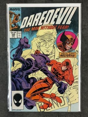 Marvel Daredevil Comic Lot 8 Issues 242-249 1988 BaggedBoarded Wolverine - Thumbnail 8