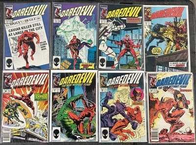 Marvel Daredevil Comic Lot 8 Issues 242-249 1988 BaggedBoarded Wolverine - Image 1