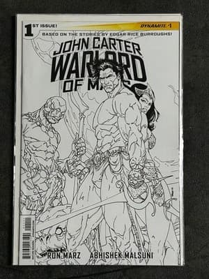 John Carter Warlord of Mars Comic Lot Dynamite #1 Sketch Variant & #8 40-Page - Thumbnail 3
