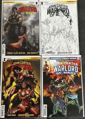 John Carter Warlord of Mars Comic Lot Dynamite #1 Sketch Variant & #8 40-Page - Image 1