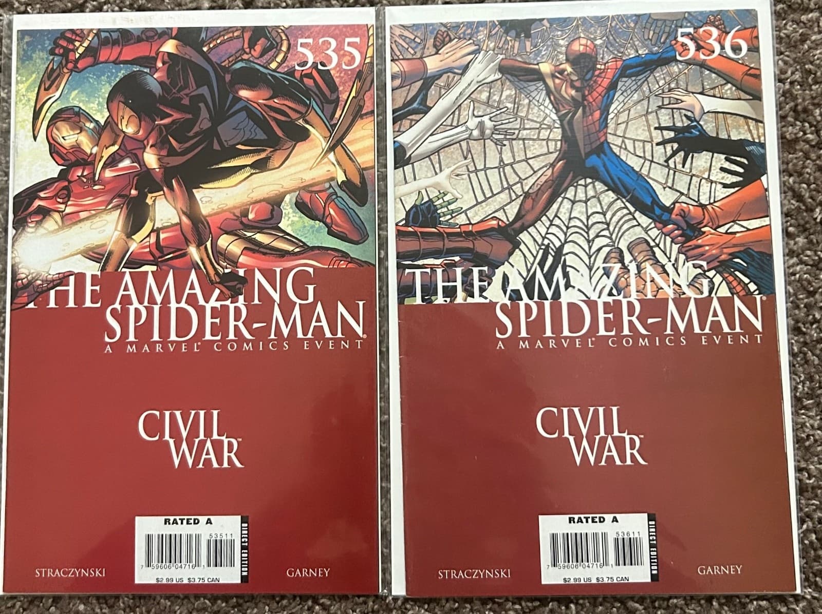 Amazing Spider-Man #535 & 536 (2007 Marvel) Lot Of 2 - Civil War - Image 1