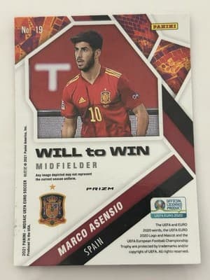 2021 Panini Mosaic UEFA Euro 2020 - Will to Win Marco Asensio #19 Silver Mosa... - Thumbnail 2
