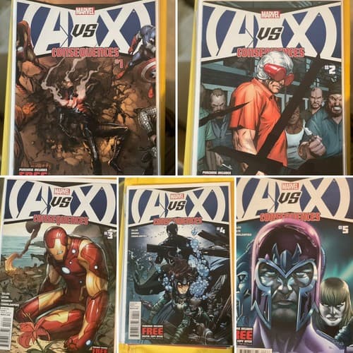 Lot Of 5 A vs X: Consequences #1, 2, 3, 4, 5 (2012 Marvel) Complete Set Of 5 - Image 1