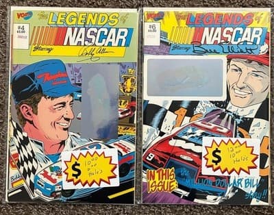 Vortex Comics Legends of NASCAR #4 #6 Lot Racing Comics Holo Window Covers - Image 1
