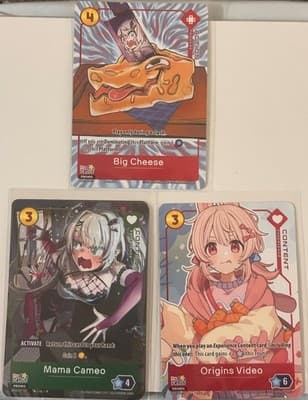 Oshi Push Promo Set Big Cheese Mama Cameo Origins Video 3-Card Lot 2024 NM - Image 1