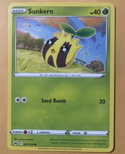 PokÃ©mon TCG Sunkern Crown Zenith 007/159 Regular Common - Image 1