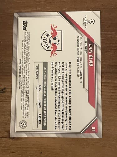 2022 Topps Champions League Dani Olmo card #91 - Thumbnail 2