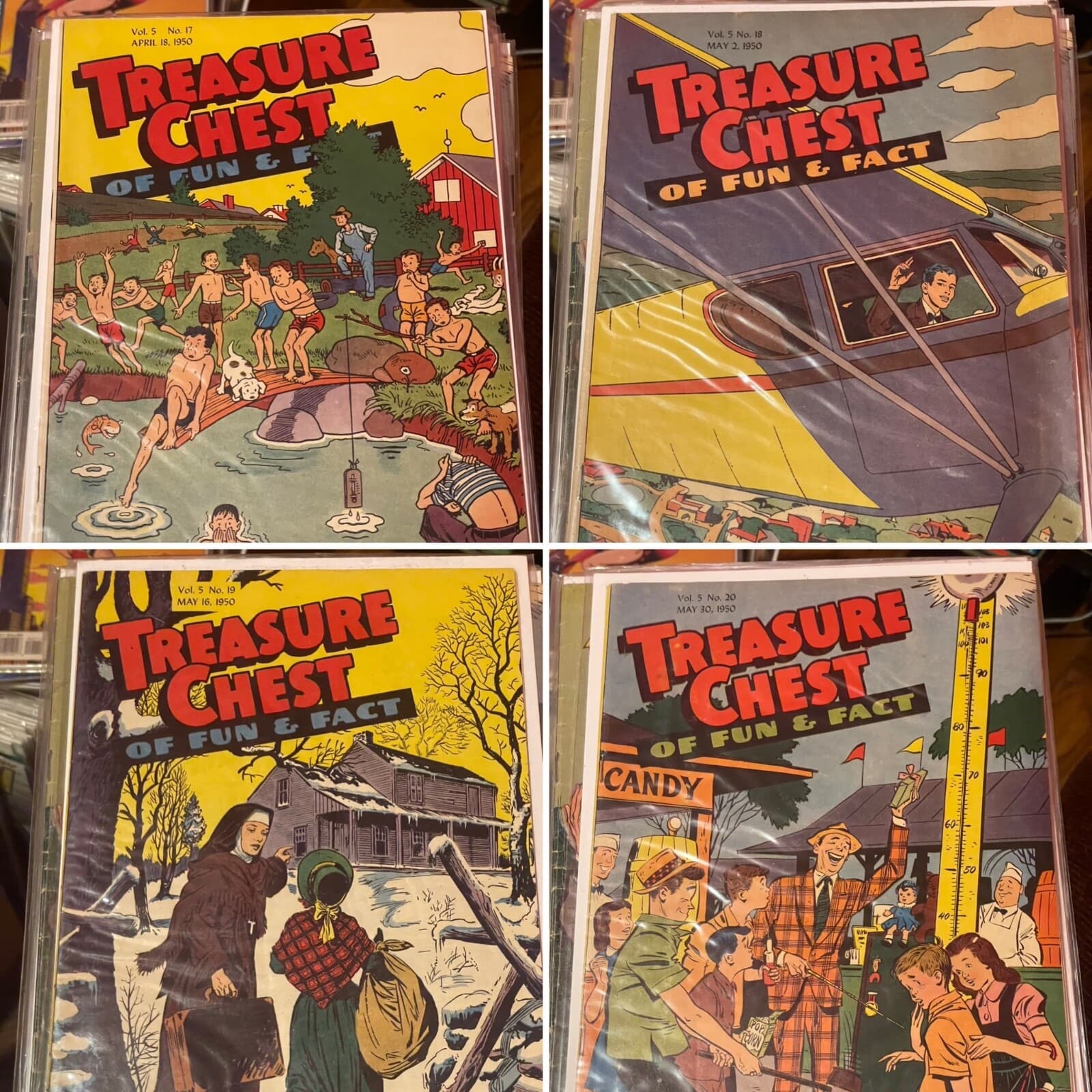 Treasure Chest of Fun and Fact Volume 5 #17 - 20 (1950 George Pflaum) Lot Of 4 - Image 1