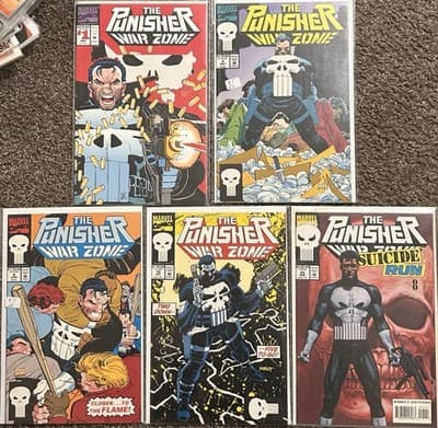 Punisher War Zone #1, 3, 4, 10, 25 (1992 Marvel) Lot Of 5 - Image 1