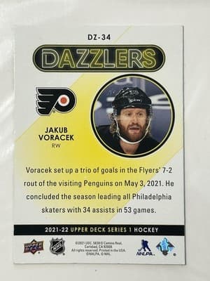2021-22 Upper Deck Series 1 - Dazzlers Jakub Voracek #DZ-34 Green - Thumbnail 2