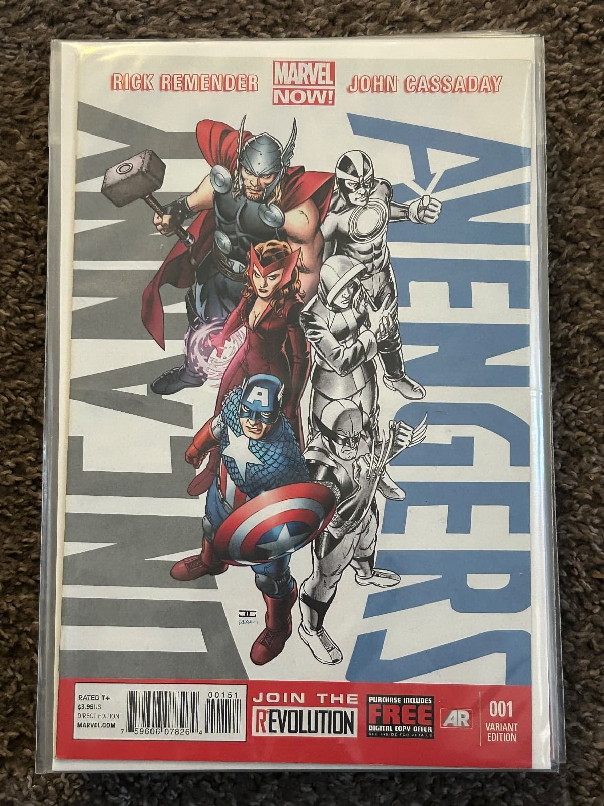 Uncanny Avengers 1st Series #1 Blue Sketch Variant (2012 Marvel) - Image 1