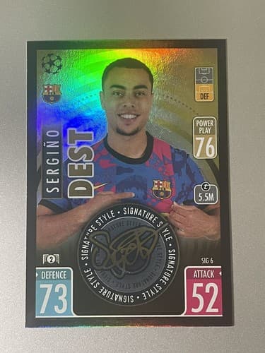 2021-22 Topps Match Attax Extra Sergino Dest Signature Style #SIG6 - Image 1