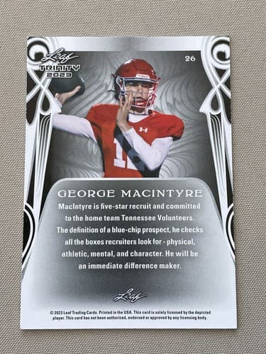 2023 Leaf Trinity George Macintyre RC #26 - Thumbnail 2