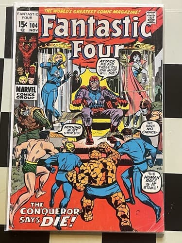 FANTASTIC FOUR #104 (1970 Marvel) LEE - Jack Kirby Namor - Magneto - Image 1