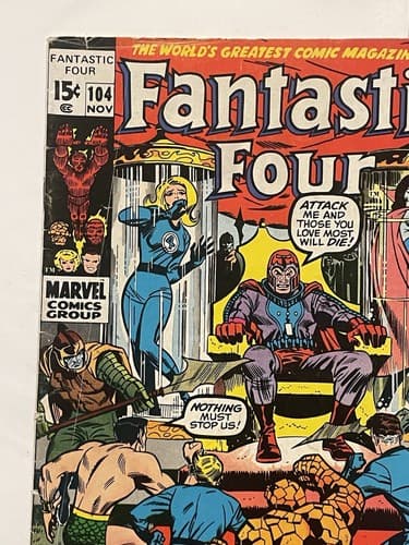 FANTASTIC FOUR #104 (1970 Marvel) LEE - Jack Kirby Namor - Magneto - Thumbnail 2