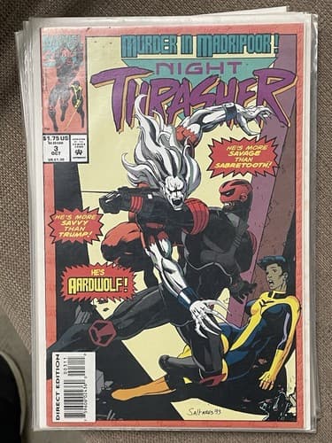 Night Thrasher #1, 3, 4, 5 (1993 Marvel) Crimson Embossed Graphix Foil Lot Of 4 - Thumbnail 3
