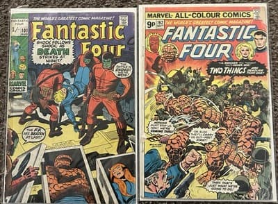 Fantastic Four #101 & 162 (1970 Marvel) Lot Of 2 UK Edition - Image 1