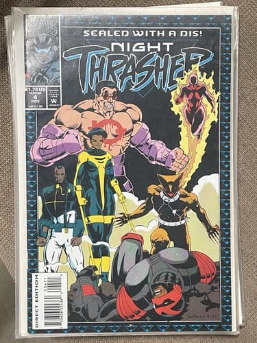 Night Thrasher #1, 3, 4, 5 (1993 Marvel) Crimson Embossed Graphix Foil Lot Of 4 - Thumbnail 4