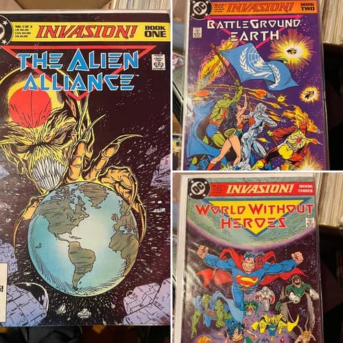INVASION! #1 - 3 (1988 DC) Complete Limited Series Of The 3 Issues, 2 KEY ISSUES - Image 1