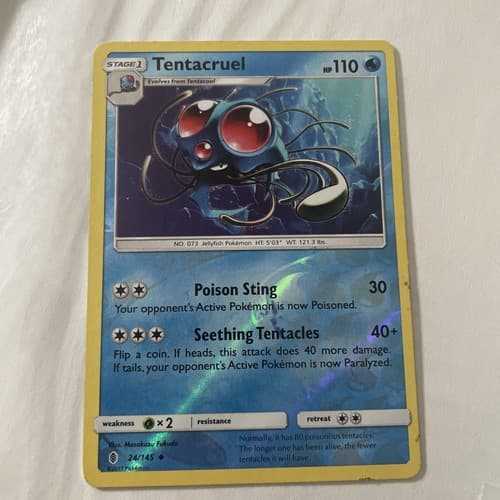 PokÃ©mon TCG Tentacruel Sun & Moon: Guardians Rising 24/145 Reverse Holo NM - Image 1