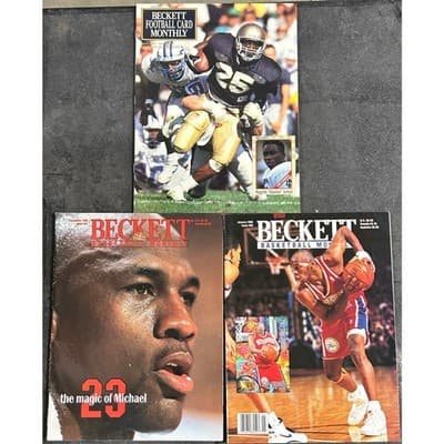 Beckett Football #13 & Basketball Card Monthly #41 & 66 Lot of 3 Michael Jordan - Image 1