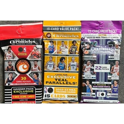 Lot of 3 Panini (2) Chronicles & (1) Contenders NBA Hanger Pack & Value Packs - Image 1