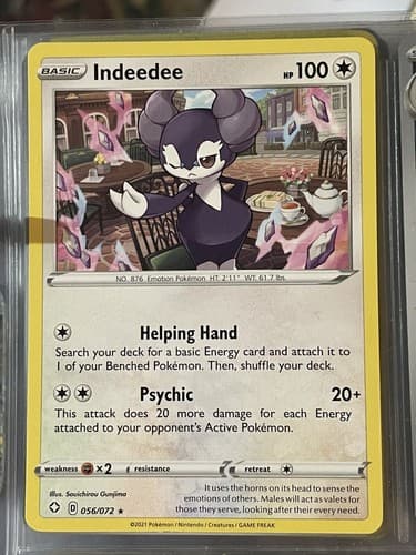 Indeedee 056/072 Pokemon Card TCG Shining Fates - Image 1