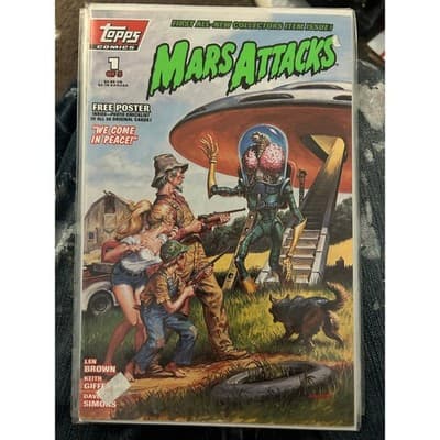 Mars Attacks 1st Series #1 SE W/#3, 1, 4, 4BC (1994 Topps) Lots of 4 FB Covers - Thumbnail 3
