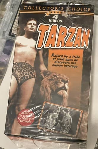Tarzan Collectors Choice 4 Videos VHS Factory Sealed Vintage B&W - Thumbnail 2