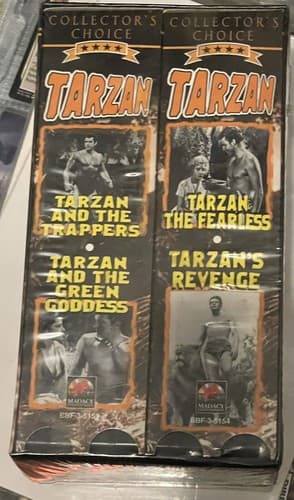 Tarzan Collectors Choice 4 Videos VHS Factory Sealed Vintage B&W - Thumbnail 3