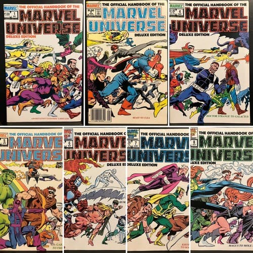 Lot Of 7 Official Handbook of the Marvel Universe #1, 2, 4 - 8 (1985 Marvel) - Image 1