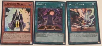 YuGiOh Branch! Battle Fusion Summoner Monk Foil Lot of 3 FUEN-EN Cards Holo - Image 1