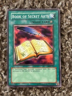 YuGiOh Book of Secret Arts LOB-043 Konami Spell Card Common Vintage 1996 Played - Image 1