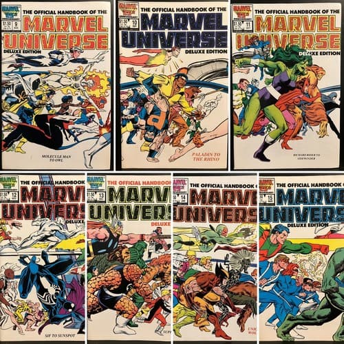 Lot Of 7 Official Handbook of the Marvel Universe #9 - 15 (1985 Marvel) - Image 1