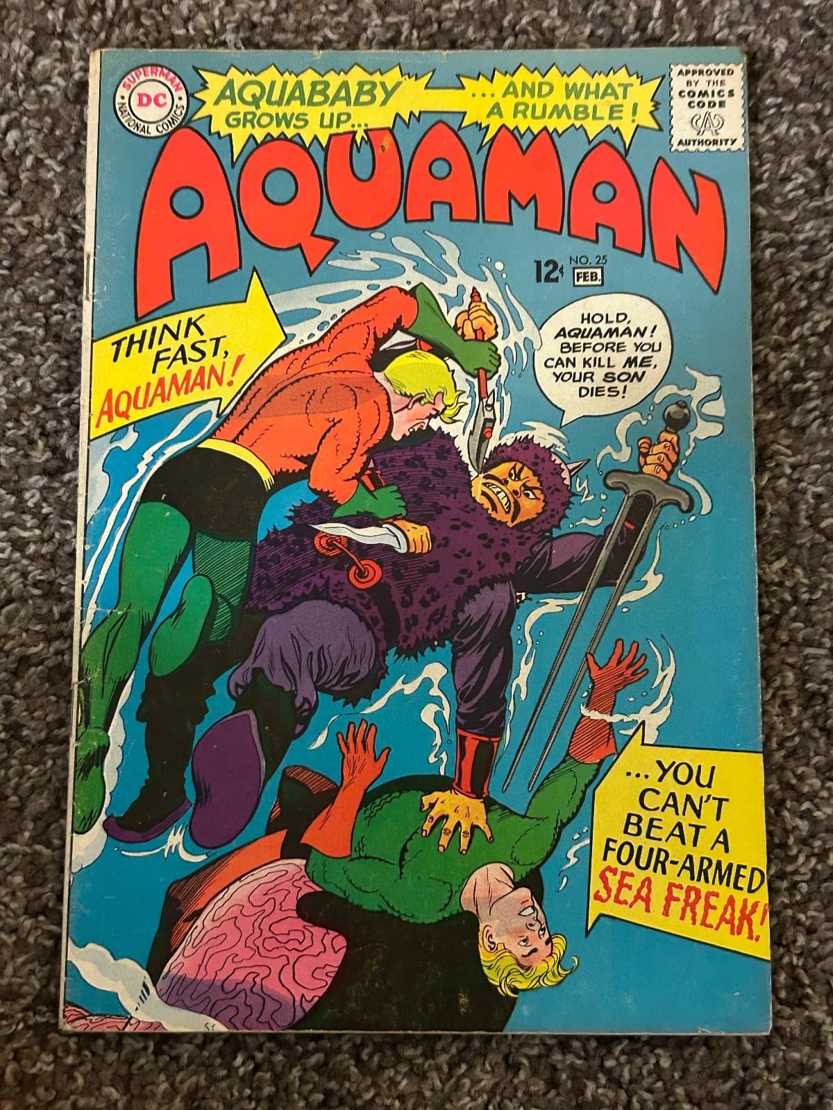 Aquaman 1st Series #25 (1966 DC) Silver Age Aquababy - Image 1