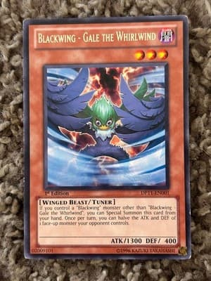 Konami YuGiOh Blackwing Gale the Whirlwind DP11-EN001 1st Edition Rare Tuner - Image 1