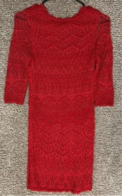 Girls Cat & Jack Red Knit Casual Dress L (10/12) - Thumbnail 2