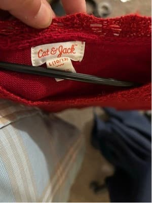 Girls Cat & Jack Red Knit Casual Dress L (10/12) - Thumbnail 3