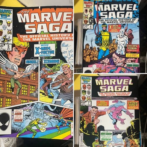 Lot Of 3 Marvel Saga #5 - 7 (1986 Marvel) X-Men, Fantastic Four, Spider-Man - Image 1