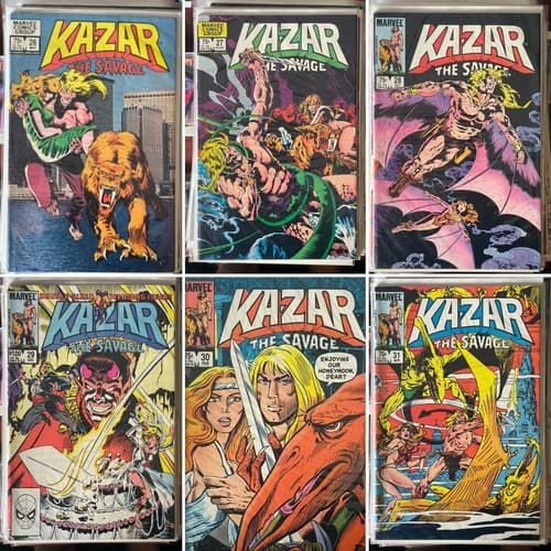 Lot Of 6 KA-ZAR THE SAVAGE #26 - 31 (1981 MARVEL) 2 KEYS - Image 1