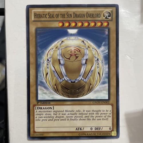 3x Hieratic Seal Of The Sun Dragon Overlord GAOV-EN002 Yu-Gi-Oh! 1st Edition - Thumbnail 3