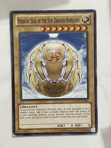 3x Hieratic Seal Of The Sun Dragon Overlord GAOV-EN002 Yu-Gi-Oh! 1st Edition - Thumbnail 2