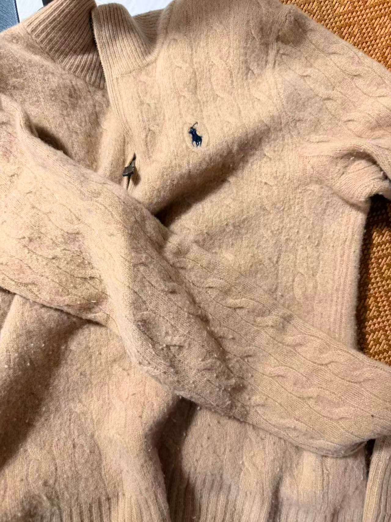 polo sweater men m size used orange color - Thumbnail 4