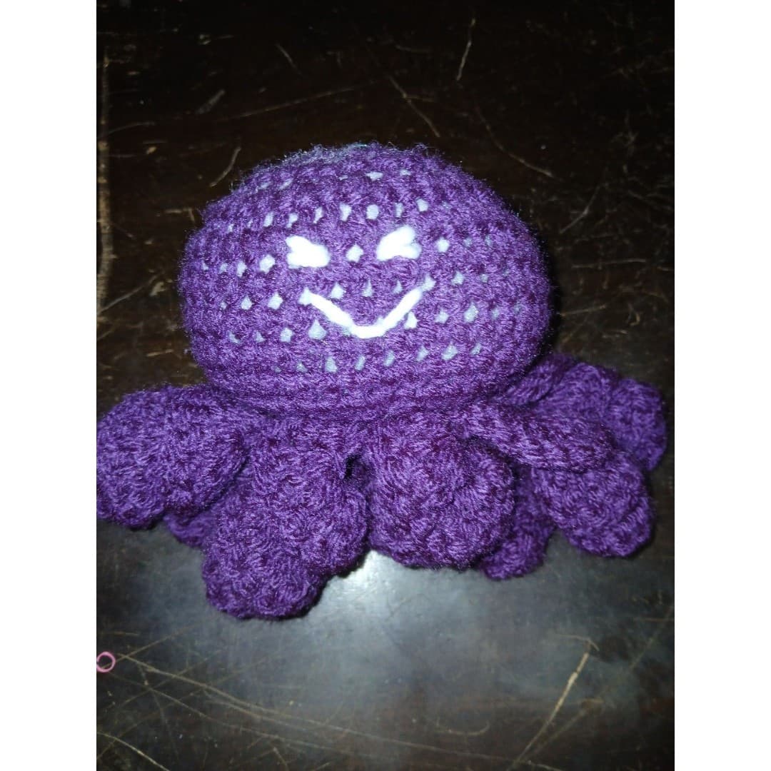 Handmade Purple Crochet Amigurumi 6" Baby Toy Plush - Thumbnail 3