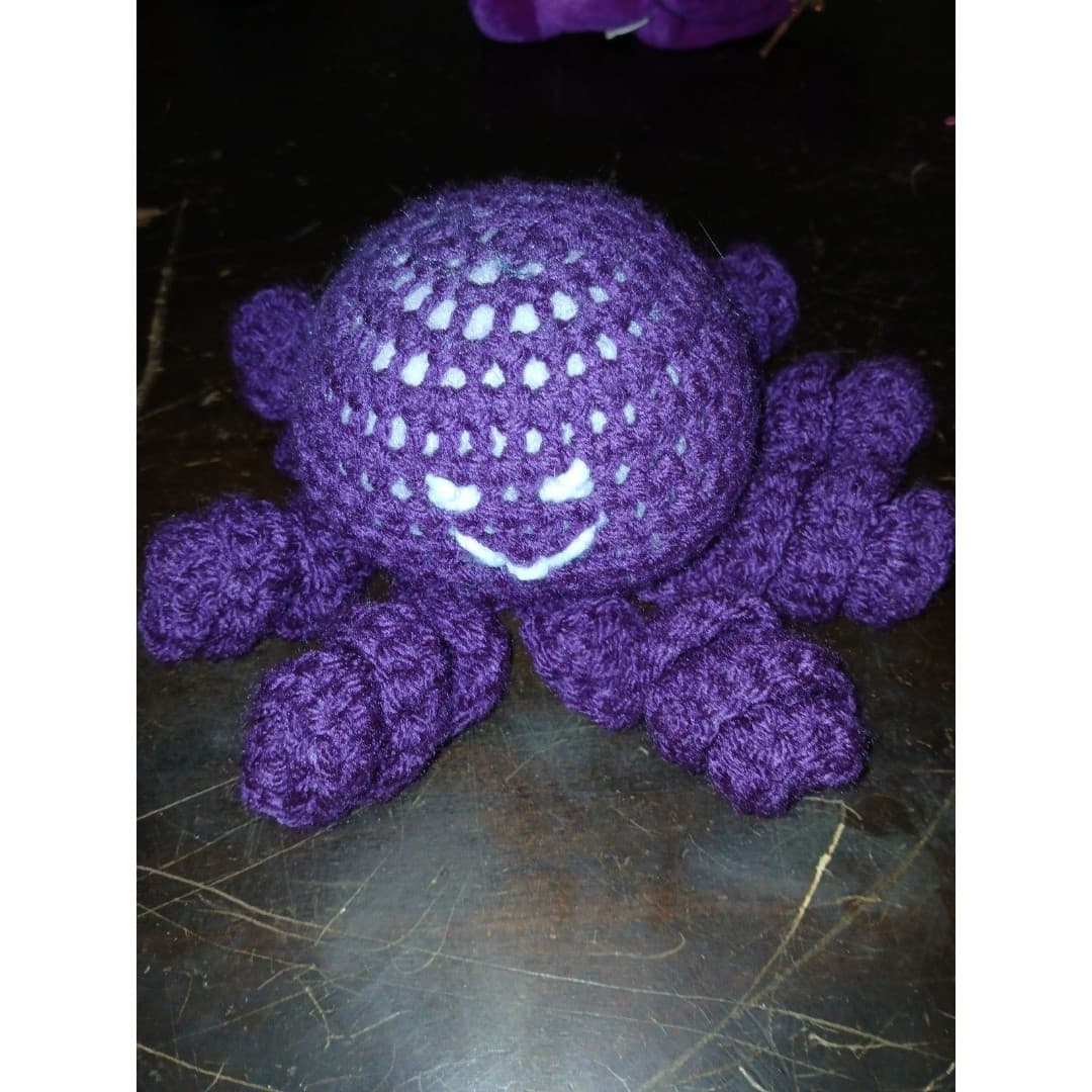 Handmade Purple Crochet Amigurumi 6" Baby Toy Plush - Thumbnail 4