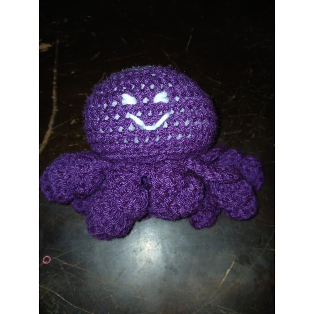 Handmade Purple Crochet Amigurumi 6" Baby Toy Plush - Thumbnail 2
