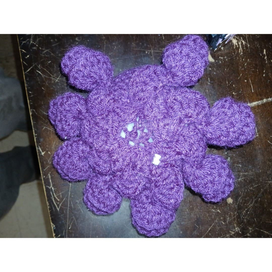 Handmade Purple Crochet Amigurumi 6" Baby Toy Plush - Thumbnail 6