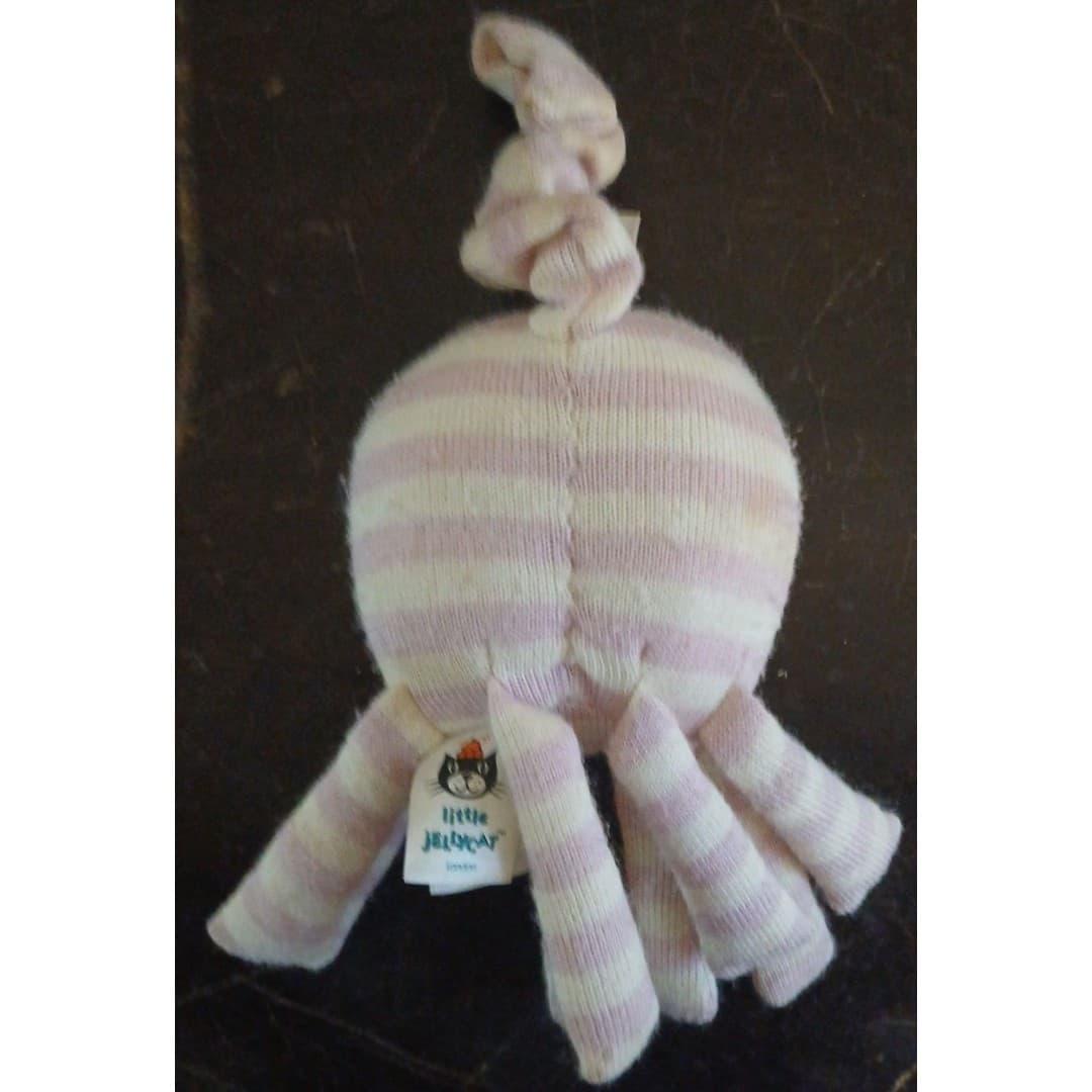 Little JELLYCAT Octavia Octopus Jitter Pink White Wiggles and Jiggles Pull Cord - Thumbnail 2
